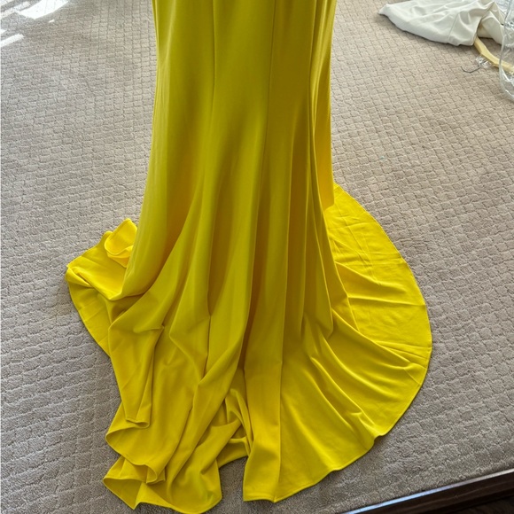 JVN BY JOVANI dress yellow jersey knit rhinestones size 8 pageant prom with tags - Picture 8 of 16